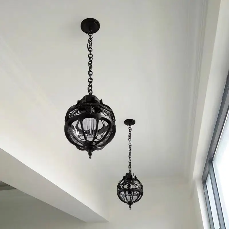 Lampe suspendue au design rétro européen, luminaire décoratif d'intérieur, luminaire décoratif de plafond, idéal pour un jardin, une cour, un balcon, un sentier ou une cour