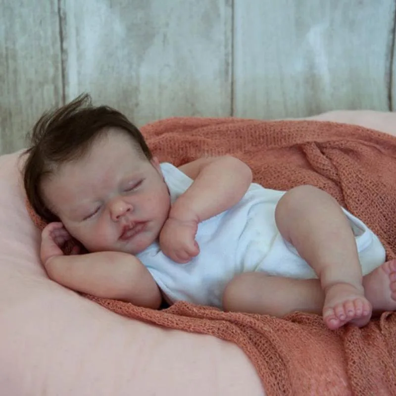 18 zoll Fertig Reborn Baby Puppe Handgemachte Realistische Lebensechte Silikon Neugeborenen Baby Junge Mädchen Weiche Bonecas Bebe Reborn Puppen – Detail 3