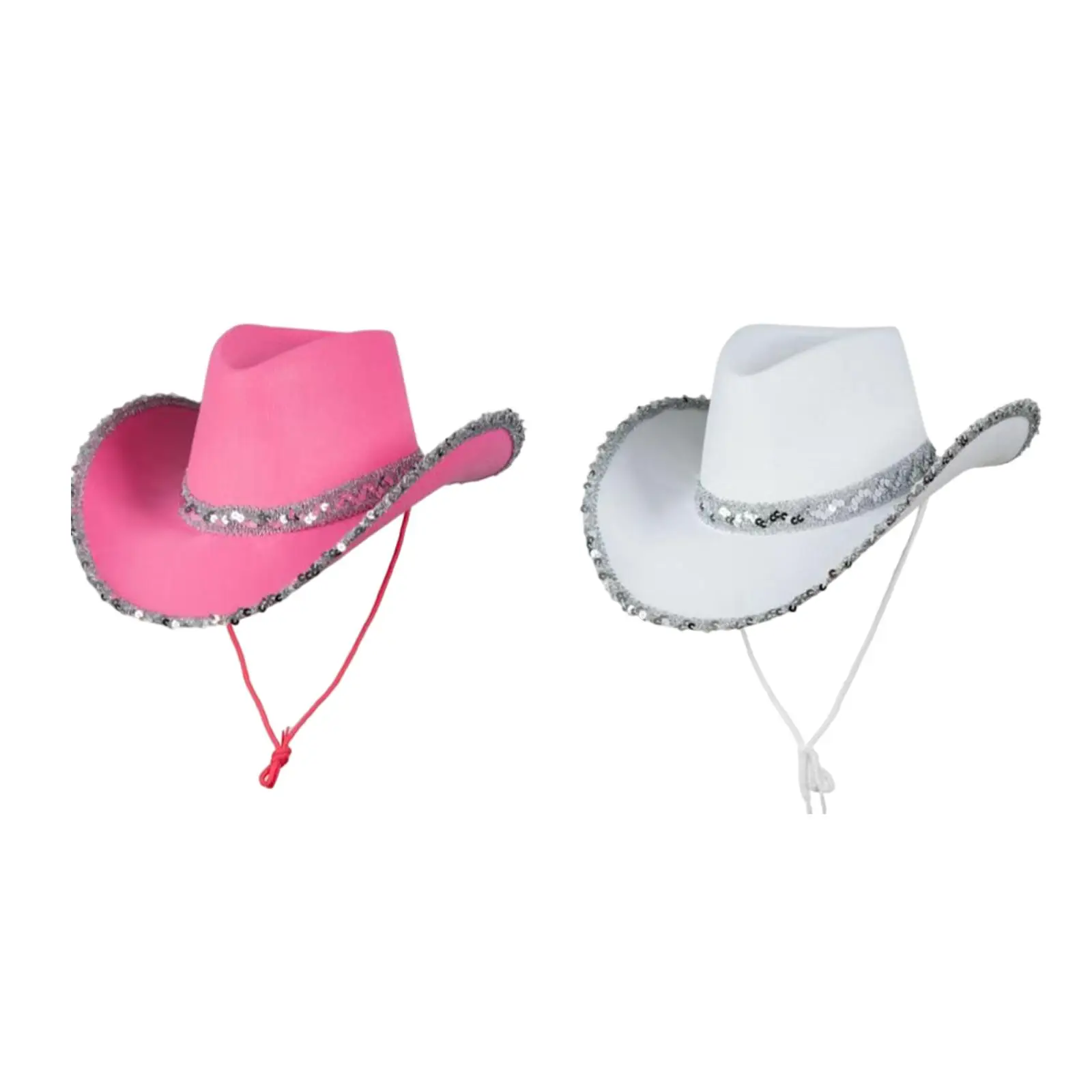 Women Cowboy Hat Sunhat Wide Brim Party Hat Cowgirl Hats for Bridal Wedding