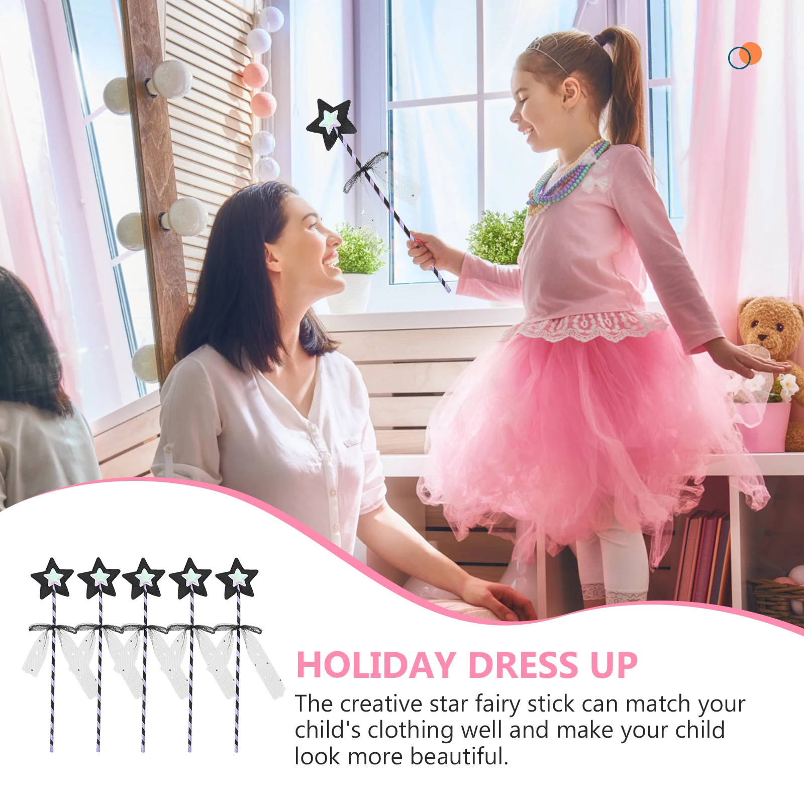 

5 Pcs Fairy Stick Props Wands Sticks Star Girls Toys Dancing Kids for Felt Cloth Party Child