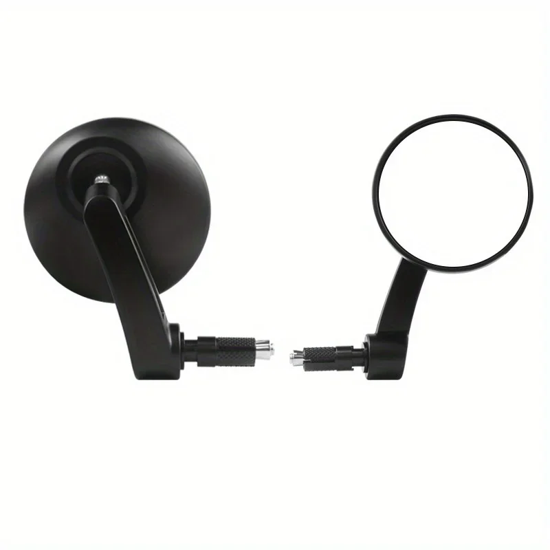 

Large Round Motorcycle Mirror - Black Aluminum, Universal Fit, Anti-Vibration, Curved Lens