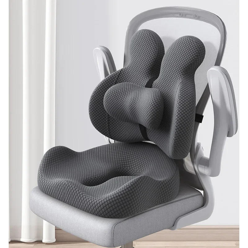 Office Cushion Chair Sitting Waist Support Cushion Seat Backrest Ergonomic Memory Cotton Hemorrhoid Artifact Student Ass Cushion