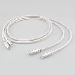 Neue Audiocrast 99.998% Reinem Silber RCA Kabel HiFi Audio Interconnect Solide PSS Reinem Silber Core Draht Silber-Überzogene Stecker silber