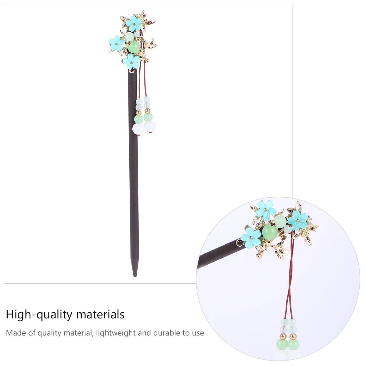 

Buyao Liusu Wooden Hairpin Headress Stick Vintage Eyelash Antiquities Women Tassel Bride