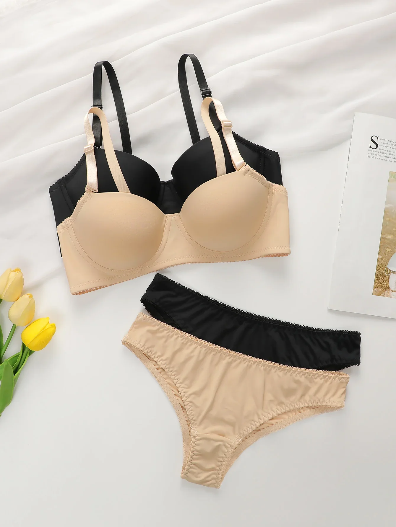 2 مجموعات الصلبة Underwire مجموعة الملابس الداخلية النساء رفع البرازيلي مع حلقة الصلب أزياء النساء الملابس الداخلية اللباس الداخلي اليومي حمالات الصدر مجموعات J2611