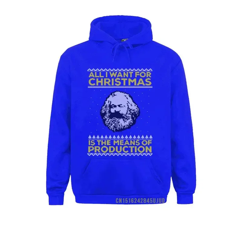 Men sweatshirt Karl Marx ugly sweater hoodies all I want for Christmas is the means of production communism clothes socialism