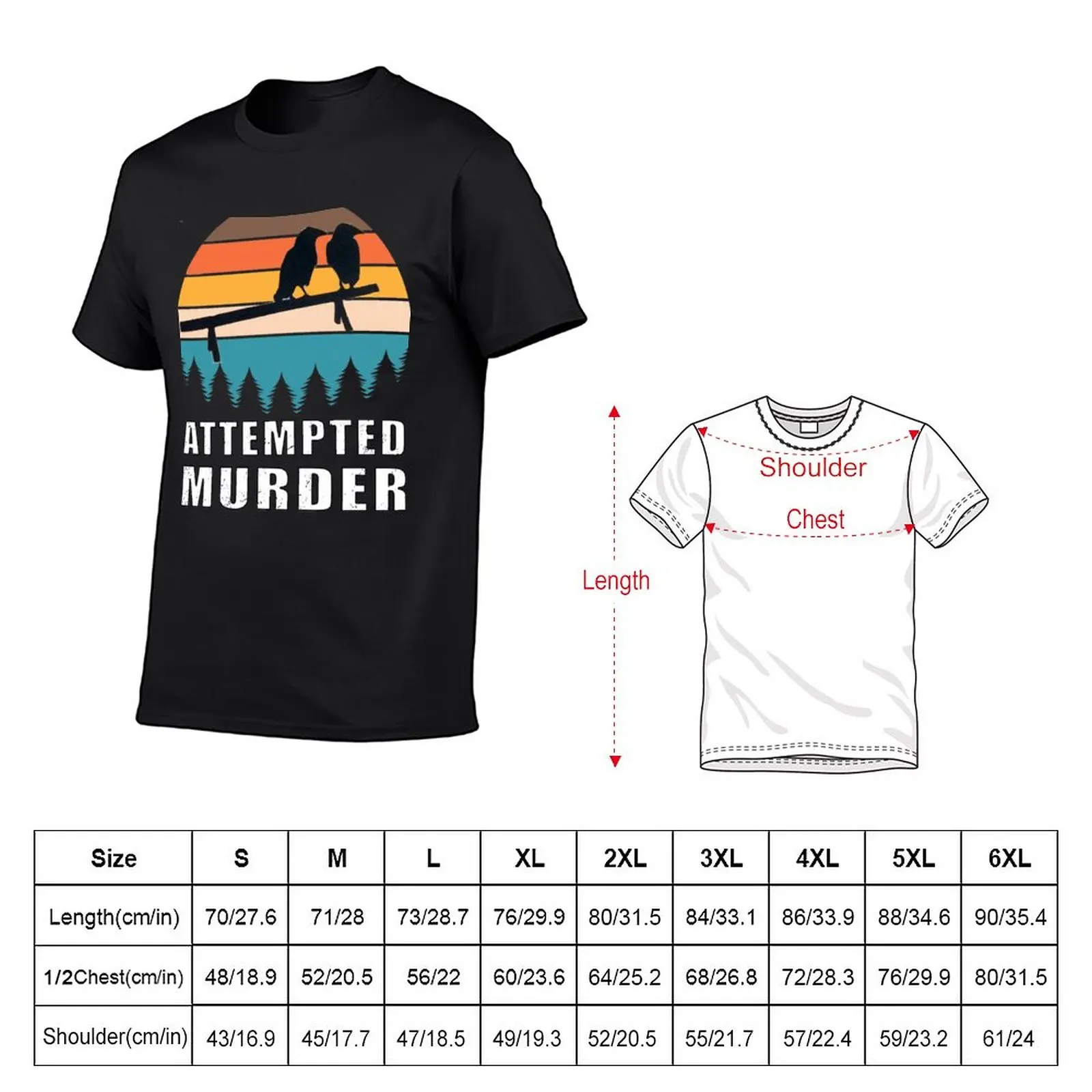 New Attempted murder crows bird joke meme T-Shirt quick drying shirt sublime t shirt quick drying t-shirt black t shirts for men