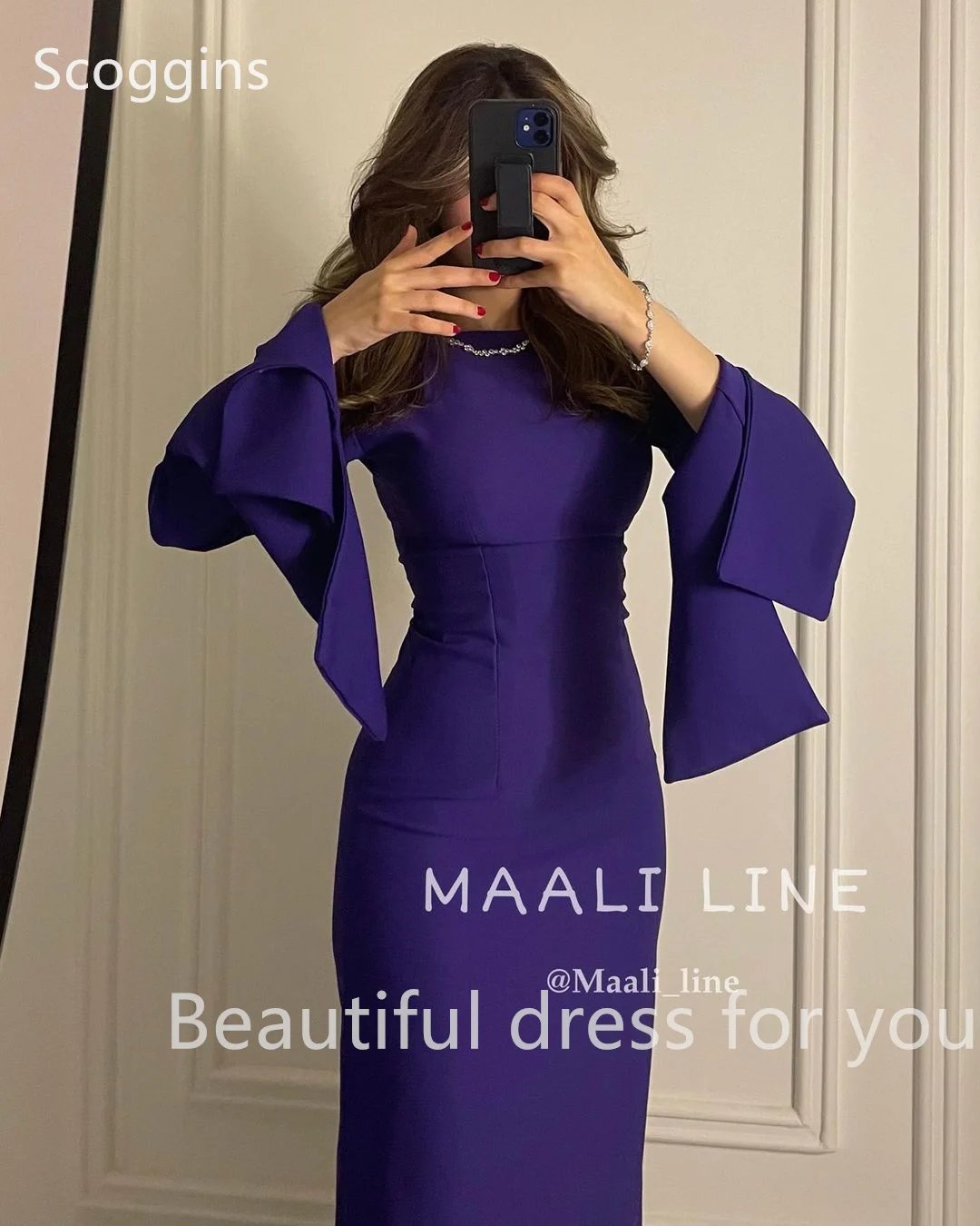 Scoggins فساتين سهرة Prom Dresses for Women Simple Formal Occasion Dresses 2024 Mermaid O-Neck Long Evening Party Dresses