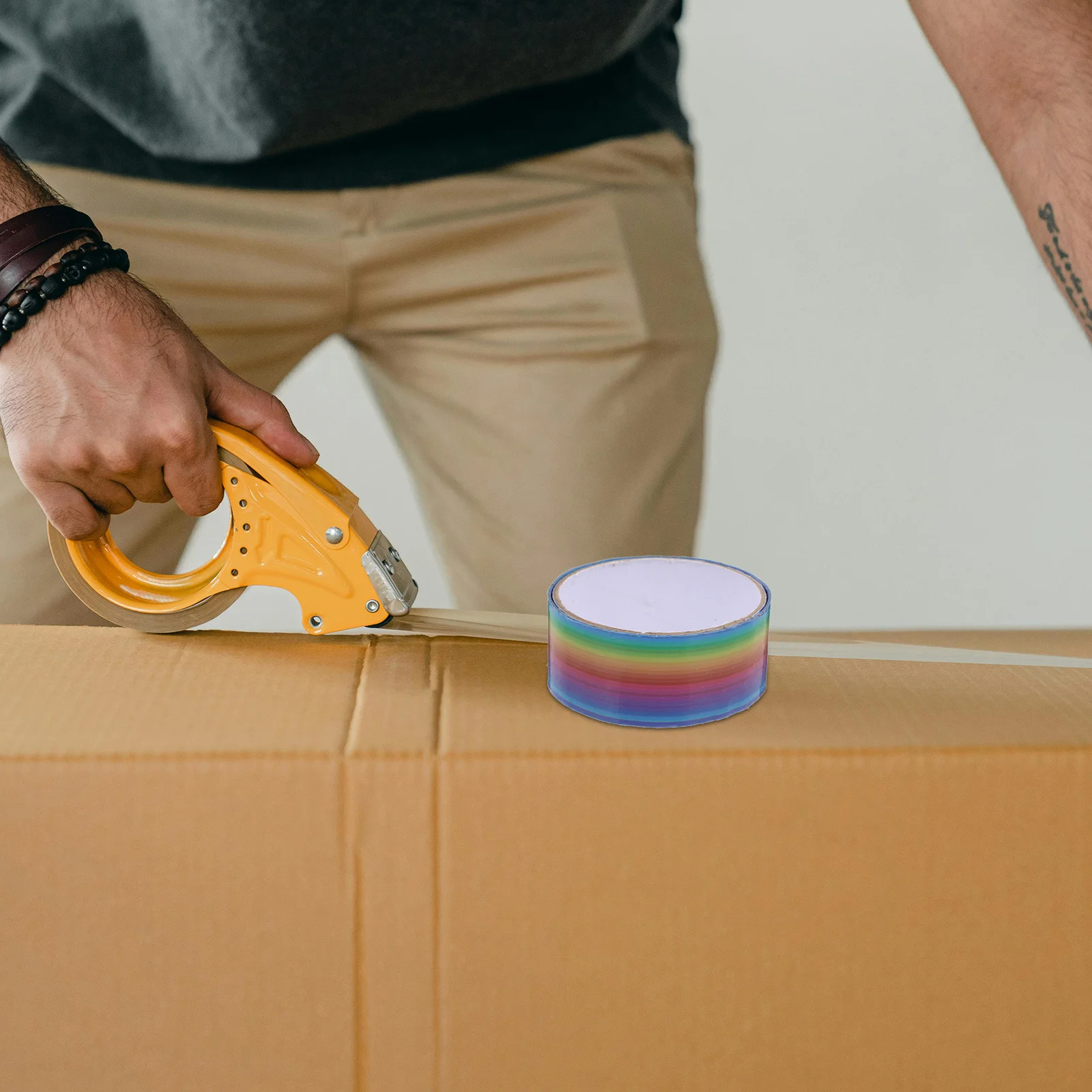 

5 Rolls Adhesive Colorful Tape for DIY Sticky Ball Making Calming Sensory Activity Strong Stickiness Versatile Use in Packaging