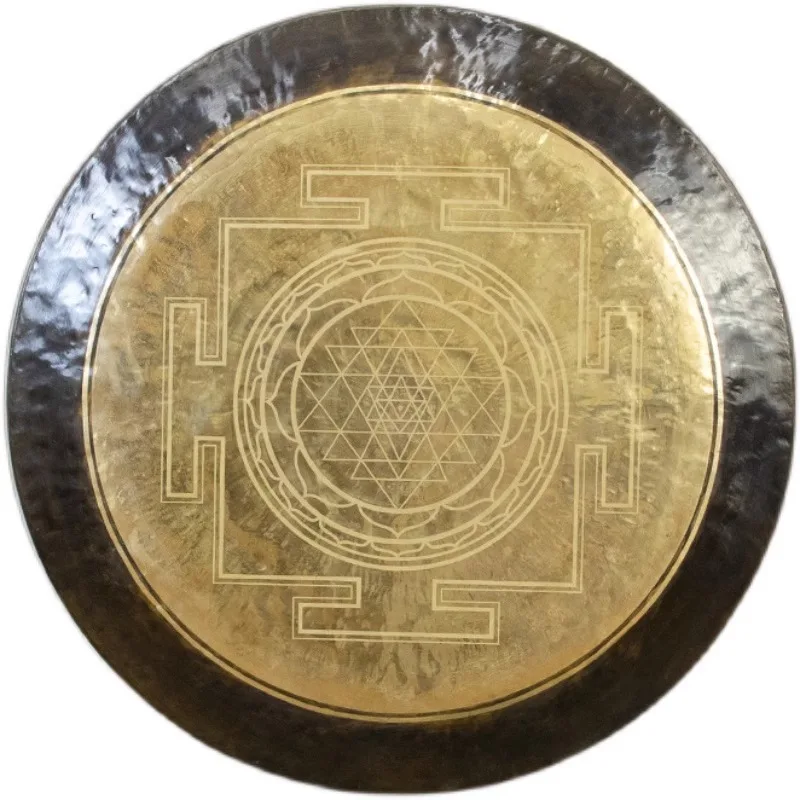 Carving gongs Mandala, Geometry Meditation Gong Yu Sound Healing Gong Bath Niche Percussion Instruments