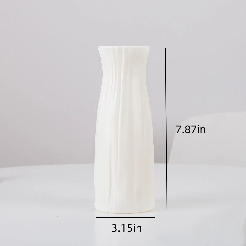 1Pc Nordic Flower Vase Minimalist Style Solid Color Plastic Pot Decoration Home Desk Plant Wedding Table Contain Arrangement