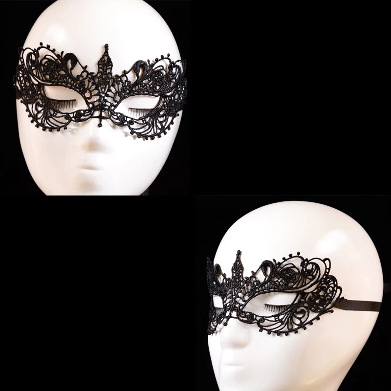 Lady Black Lace Gothic Style Floral Sexy Half Face Eye Mask Venetian Masquerade Carnival Halloween Cosplay Fancy Party Dress