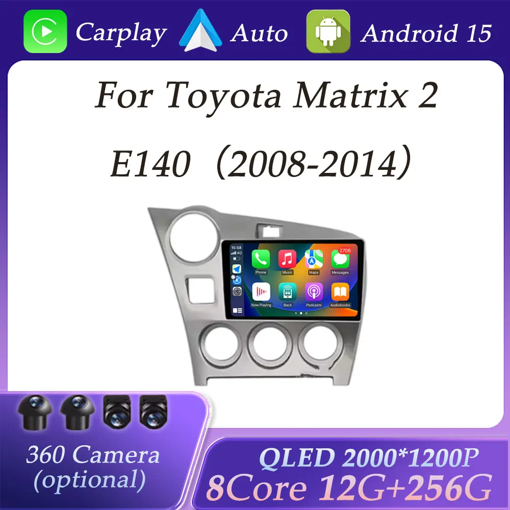 

For Toyota Matrix 2 E140 2008-2014 DSP Stereo Wireless CarPlay Car Radio Video Multimedia Player Split Screen GPS Navigation BT