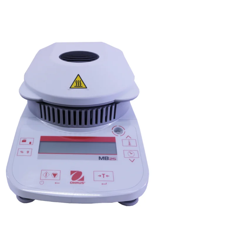 

Original OHAUS MB25 Grain Halogen Moisture Analyzer 0.005g Readability 110g Capacity Moisture Meter Tester