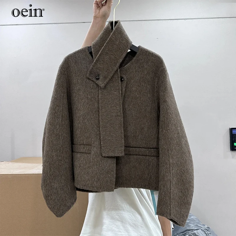 New 2025 Winter Double-sided Trendy Young Scarf Collar Anti Cold Woolen Coat Women