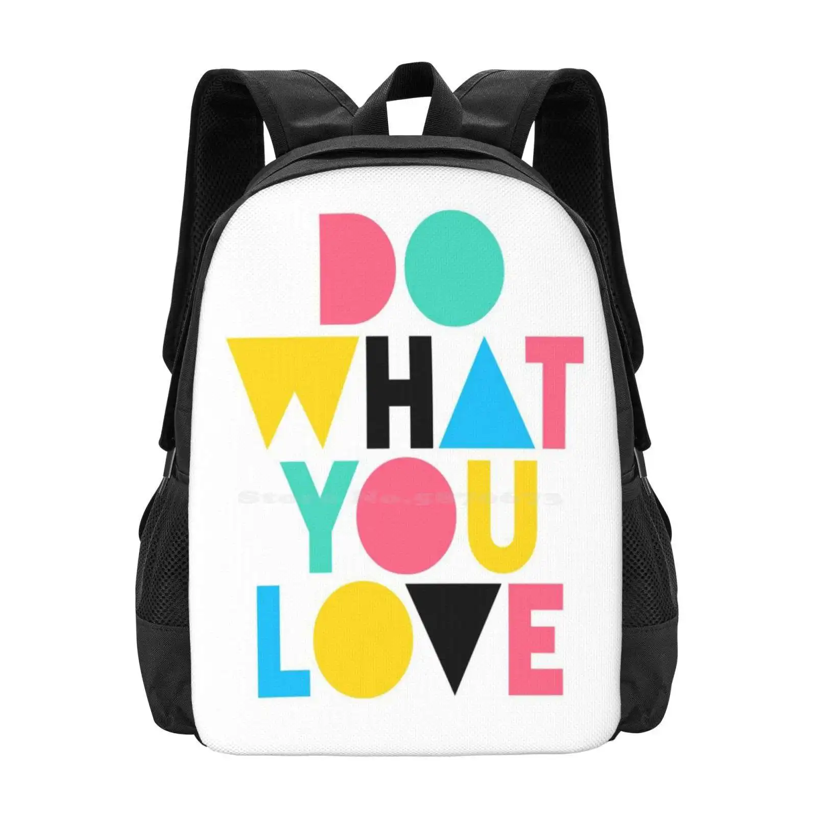 Tun, was du liebst. 3D-Druck Design Rucksack Studenten tasche tun, was Sie lieben lieben, was Sie tun gerahmte Kunst coole bunte Farbe hell