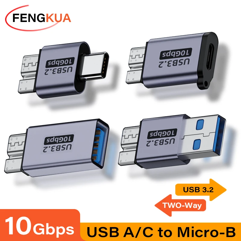 USB C to Micro B Extender Adapter 10Gbps USB3.0 Type C Female to Micro B Cable Extender for Laptop Phone Hard Drive Disk Samsung