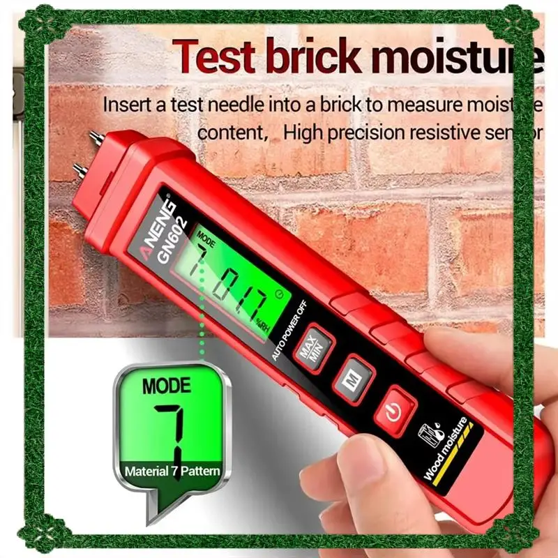 24-Hour Delivery  GN602 Wood Moisture Detector Meter 0~ 58 % Intelligent Moisture Tester Max/Mini Value Building Material