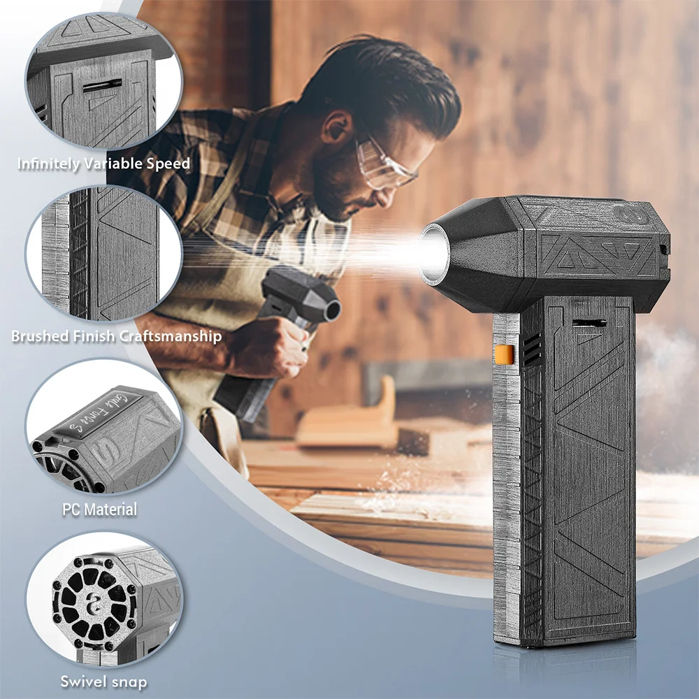 Mini Turbo Jet Fan 52m/s Turbo Violent Fan 130000 RPM Rechargeable Powerful Blower