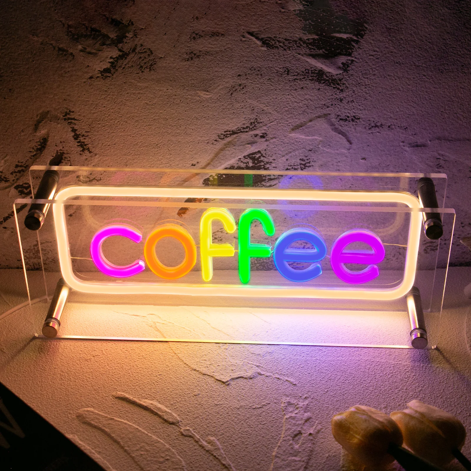 

Coffee Shop Neon Sign LED Acrylic Night Lights Desk Sign-USB Home Room Party Club Decor Store Art Decoration Birght Panel Lamps