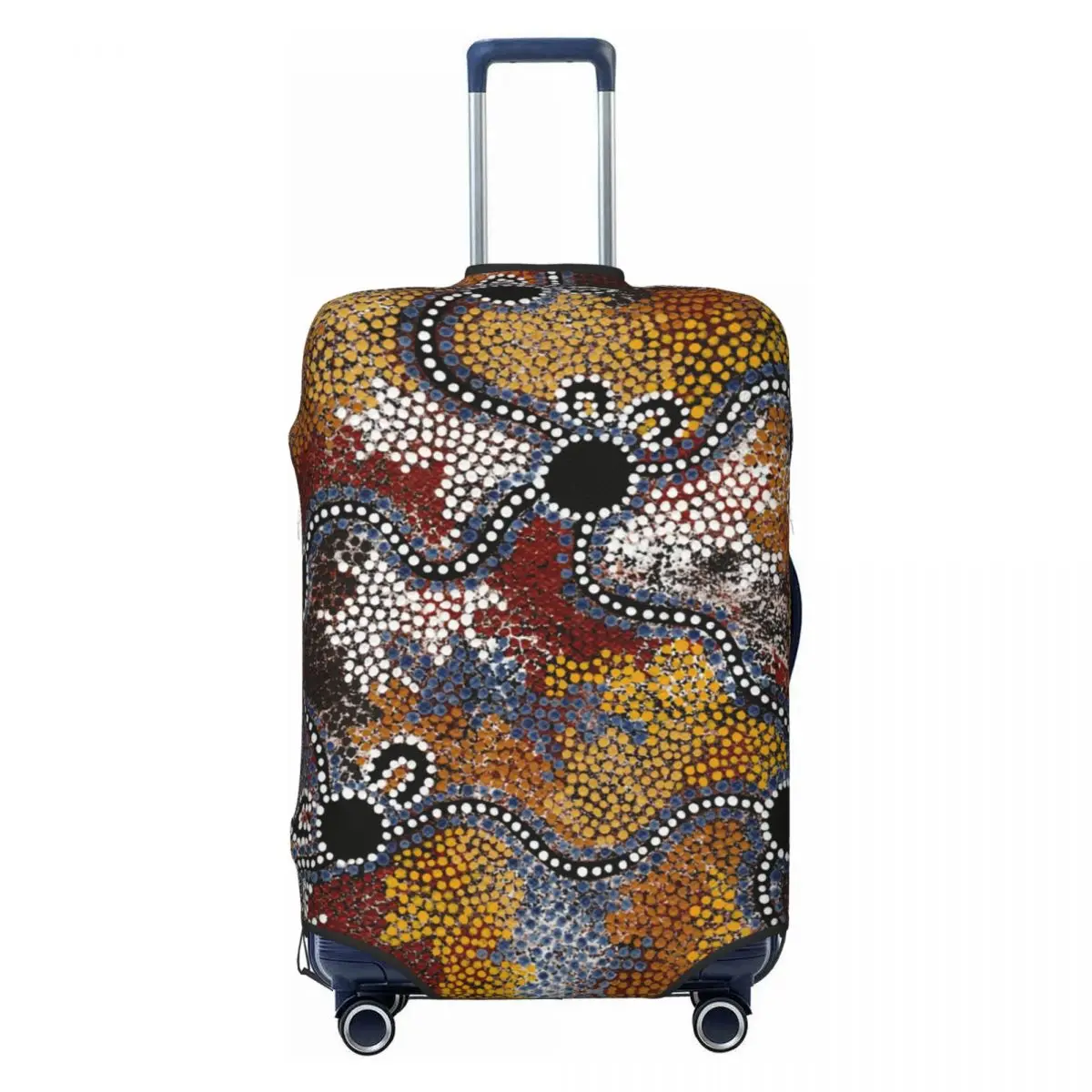 

Funny Travels Luggage Cover Protector Dust Proof Australian Aboriginal Art Travel Suitcase Covers