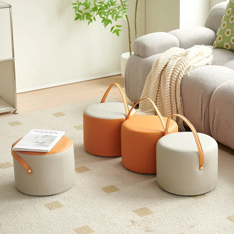 Low stool household living room small stool strong and durable stackable portable sofa footstool soft bag sitting pier coffee ta