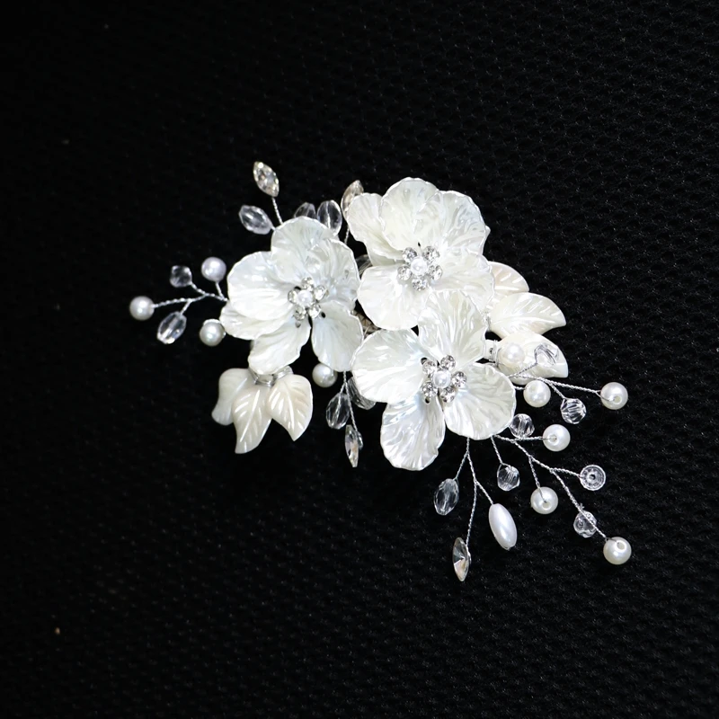 Braut Kristall Perle Blume Haars pange floralen Stil Haars pange Haarschmuck Brautjungfer Hochzeit Haarschmuck für Frauen Kopfschmuck