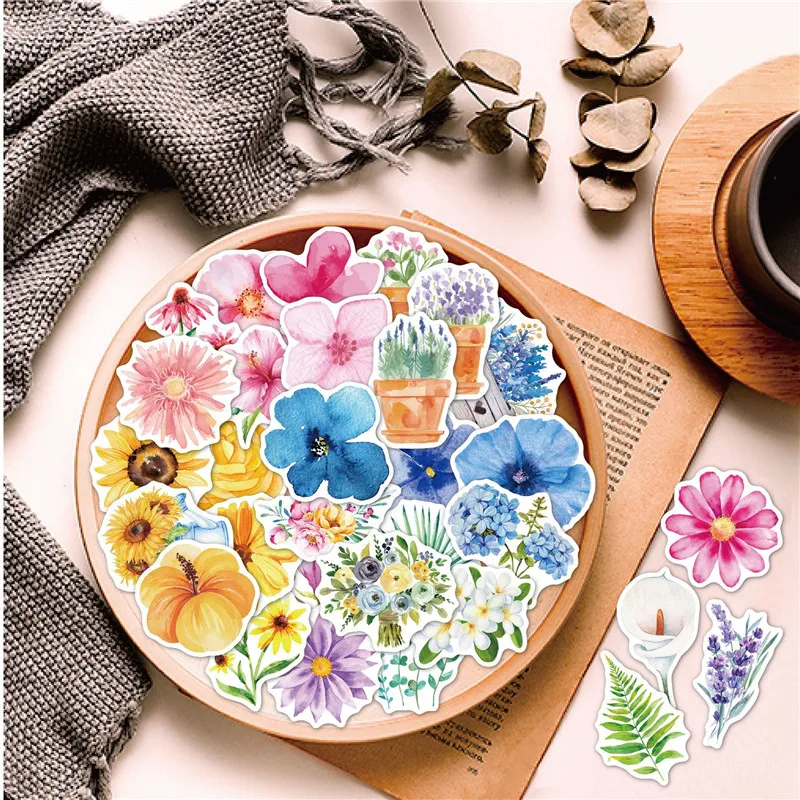 

55/60PCS Cute Waterproof Mixed Plant Irregular Sticker DIY Toy Stationery Water Bottle Notebook Graffiti Decorative Sticker