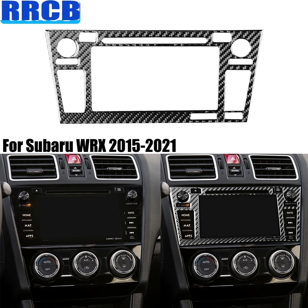 

For Subaru WRX 2015-2021 Car Accessories Carbon Fiber Center Console Dashboard Navigation Frame Cover Tuning Stickers Auto Trim