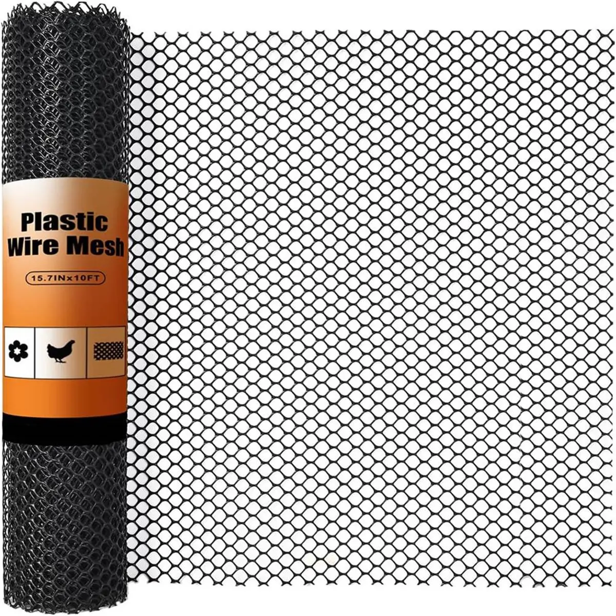 شبكة سلكية بلاستيكية للدجاج - 19.6 بوصة × 10 أقدام، سياج شبكي سلكي بلاستيكي للكلاب والقطط وشبكة حديقة الدواجن وحاجز الحيوانات
