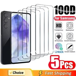 1-5PCS 9H Protector For Samsung S24 S23 Ultra S23 S21 S20 FE Tempered Glass SamsungA55 A54 A53 A52 A51 A35 A34 A33 A25 A15 5G 4G