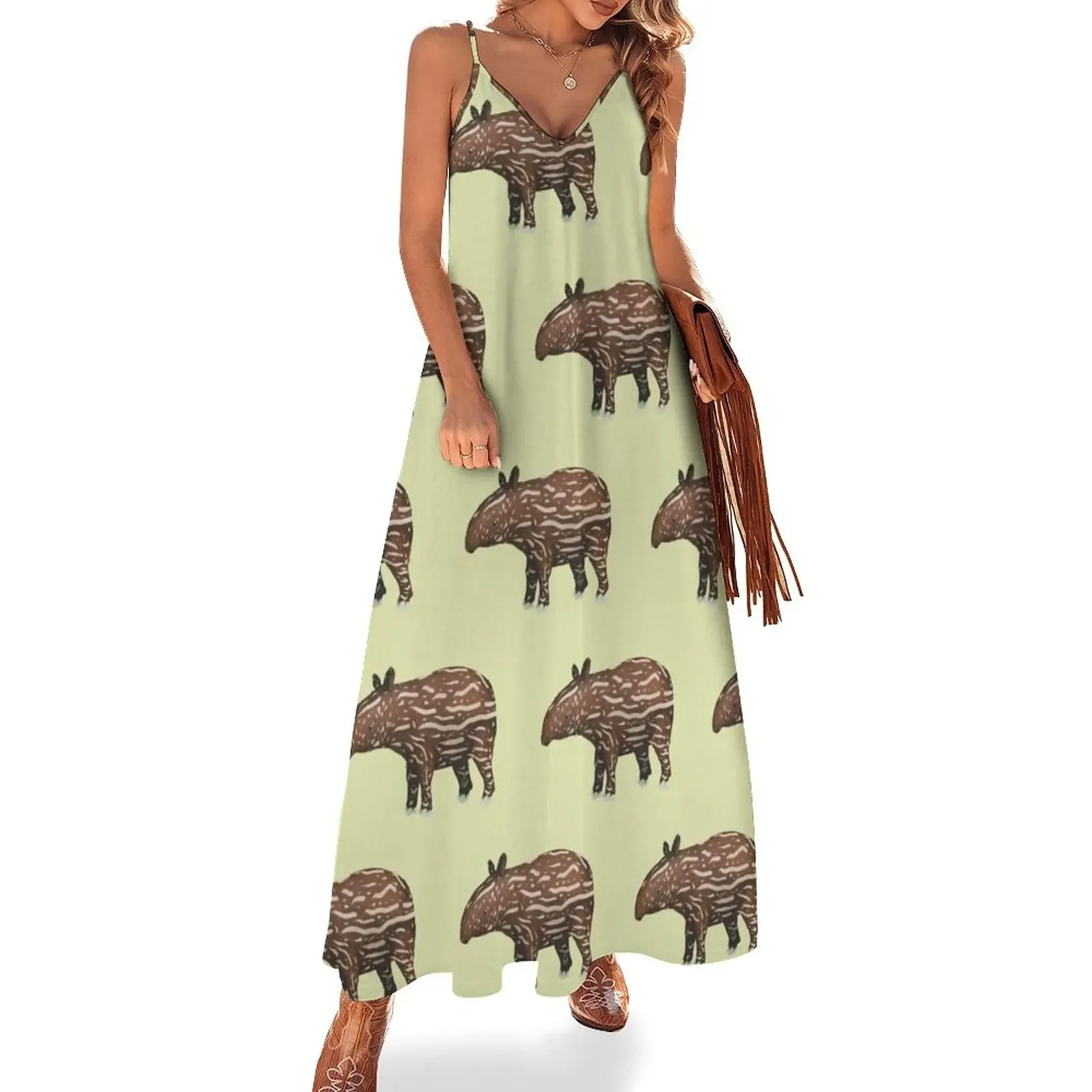 

Animals of Malaysia - Baby Malayan Tapir Sleeveless Dress women's fashion dresses Women's long dress Prom gown