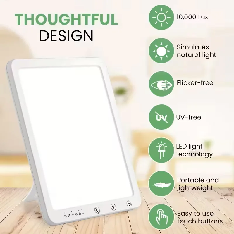10000 Lux SAD Light Therapy Lamp LED Daylight Lamp 3 Colors Natural Sunlight with Memory Function for Home Office ﻿