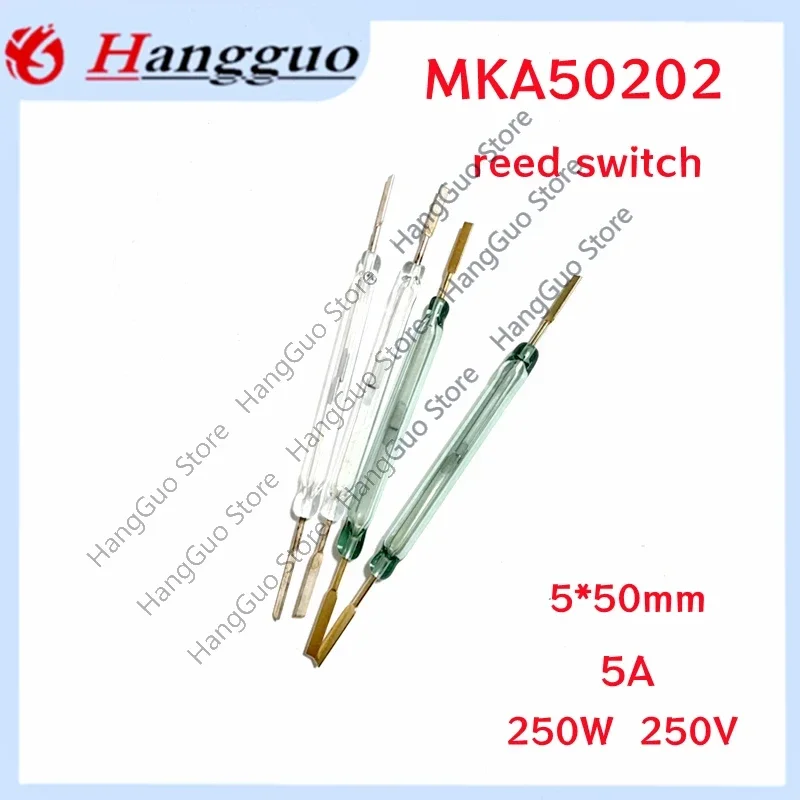 

5PCS/Lot MKA50202 Reed 5*50MM Normally Open High Power High Current 5A 250W 250V Sensor Magnetic Control
