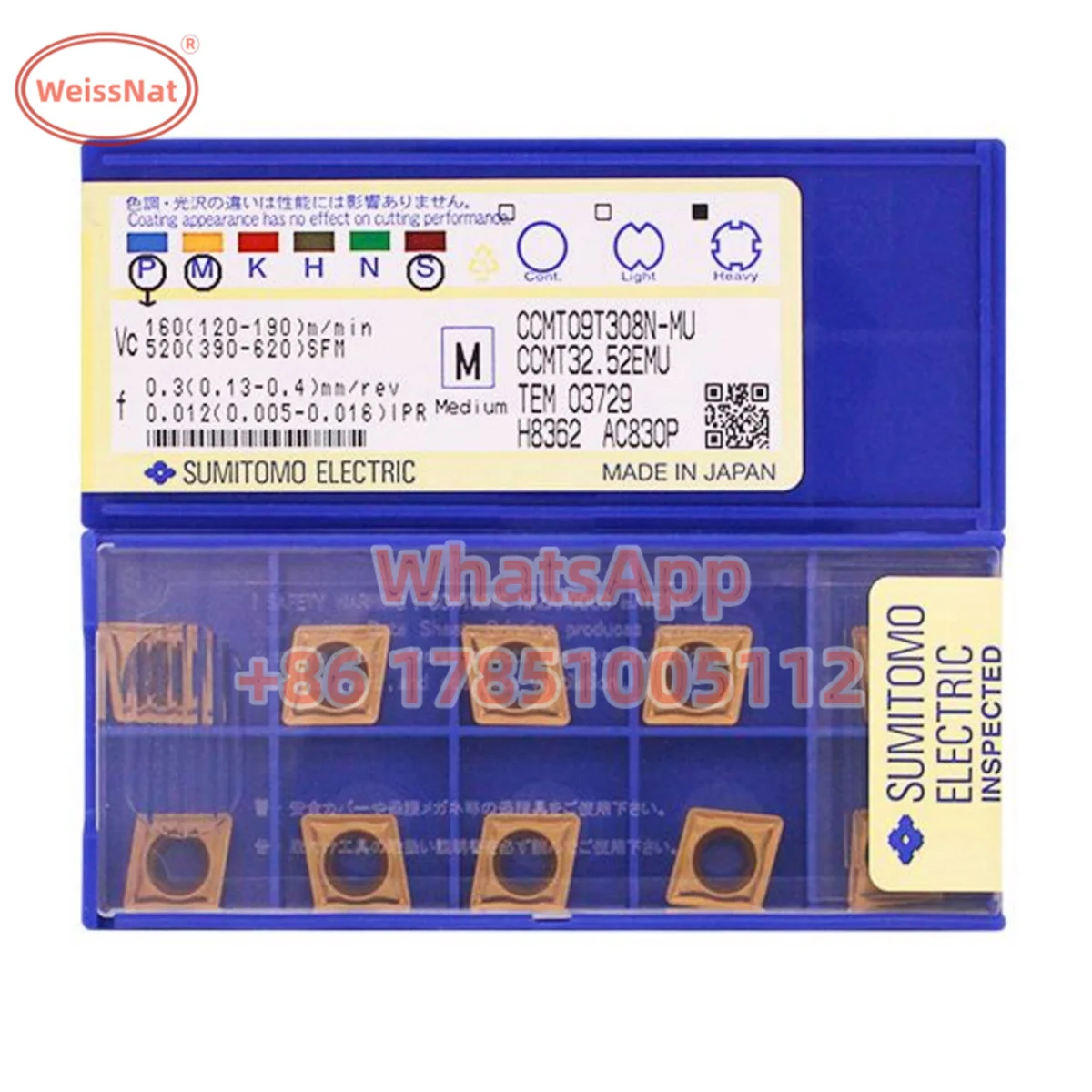 

SUMITOMO CCMT060202N CCMT060204N CCMT09T308N CCMT120404N CCMT120408N AC820P AC830P AC8025P AC810P Carbide Insert CCMT Inserts