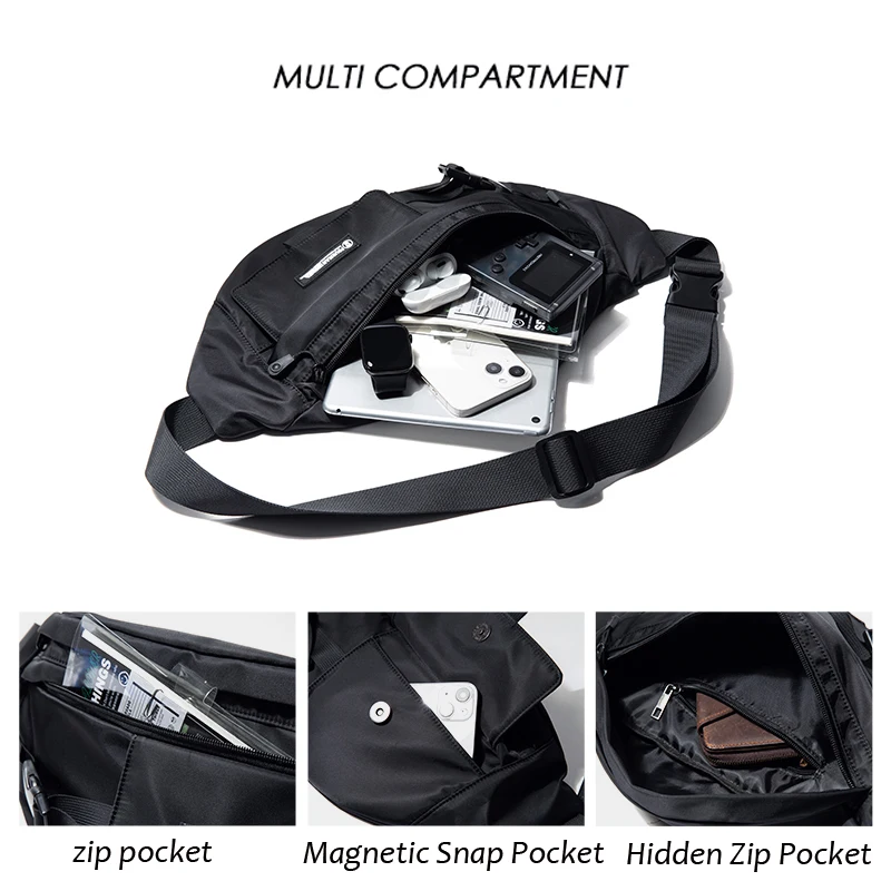 Fashion Breathable Unisex Chest Bag Hot Selling Zip Antitheft Durable Oxford Casual Urban Multifunction Pop Crossbody Bag Men