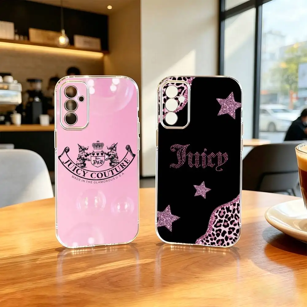 J-Juicy C-Couture-E  Phone Case For SamsungA10,12,20,21S,30,31,40,50,51,52,70,71 Transparent Cover