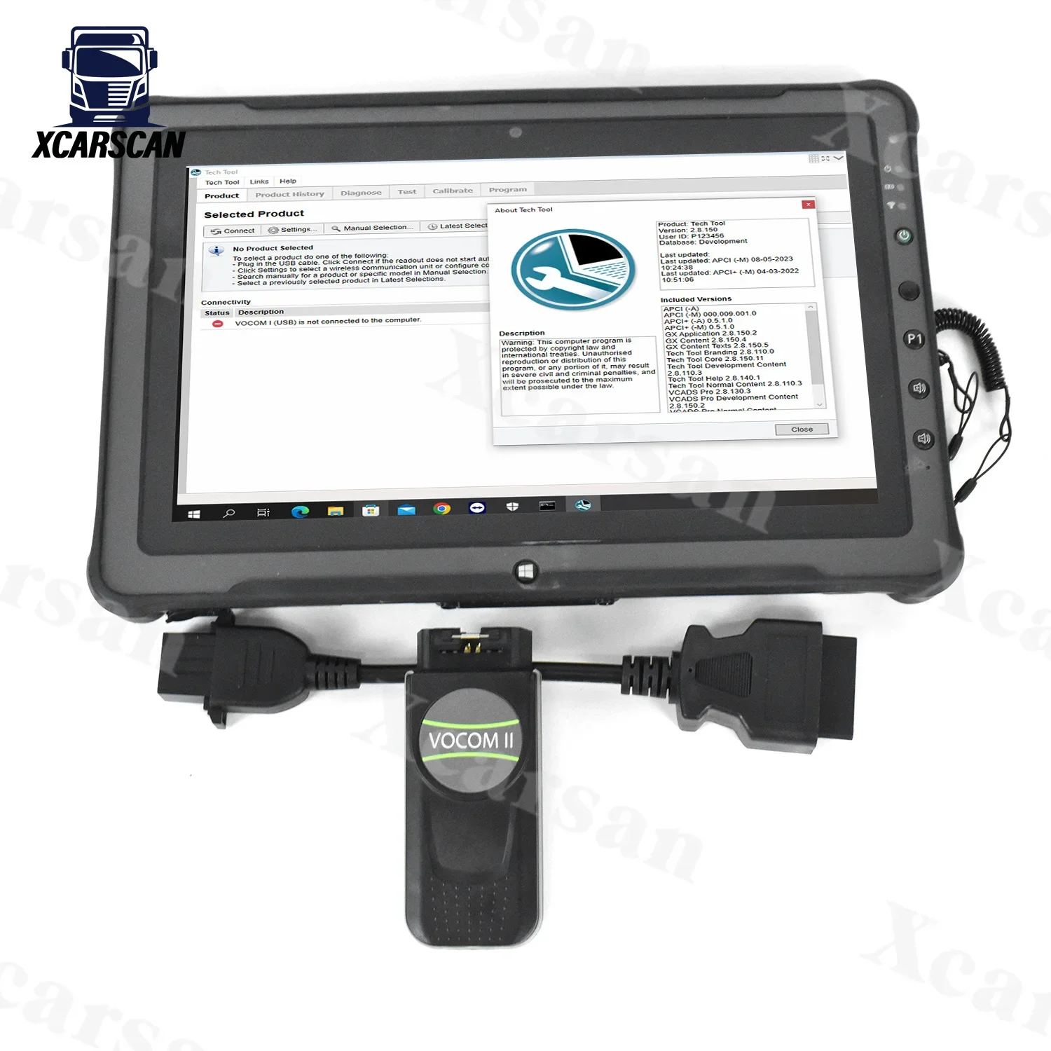 Getac F110 Tablet Vocom2 mini Diagnostic Tool Construction Excavator For VOCOMII mini 88894200 Truck Bus Diagnostic Scanner Tool