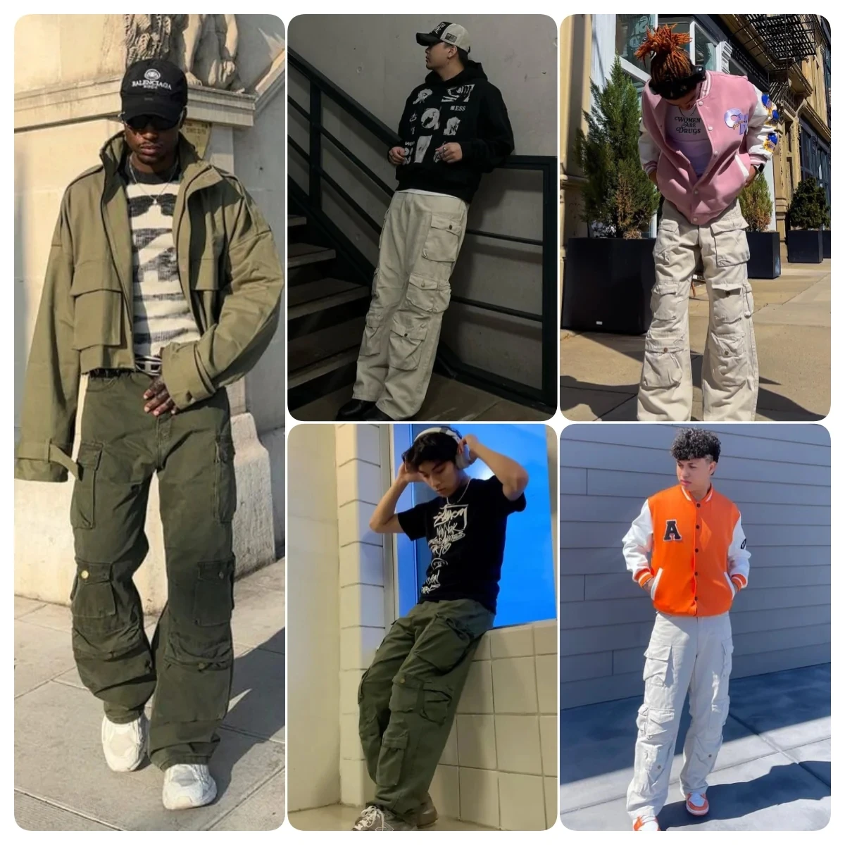 Aelfric Eden Vintage Multi-pocket Cargo Pants Harajuku Y2K Hip Hip Vintage Cargo Harem Pant Streetwear Retro Jogger Sweatpant