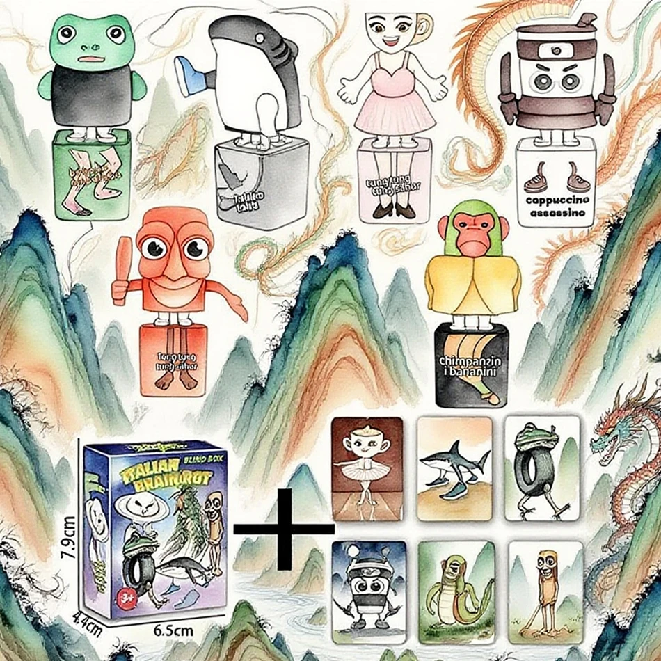 

Creative & Fun "Classic of Mountains and Seas" Light-Up Sound-Emitting Keychain Anime-Style Cute Bag Charm, Perfect Gift Option