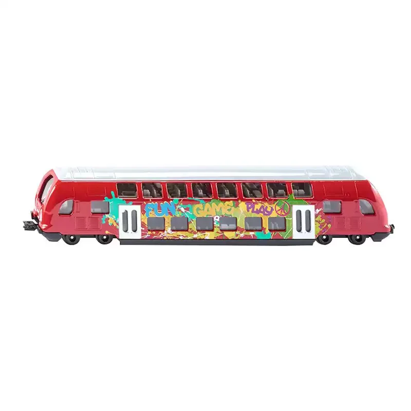 (Packing Length 25 CM) SIKU Double Decker Train 1791 Alloy Bus Model Static Display Collectible Toy Gift Souvenir Decoration
