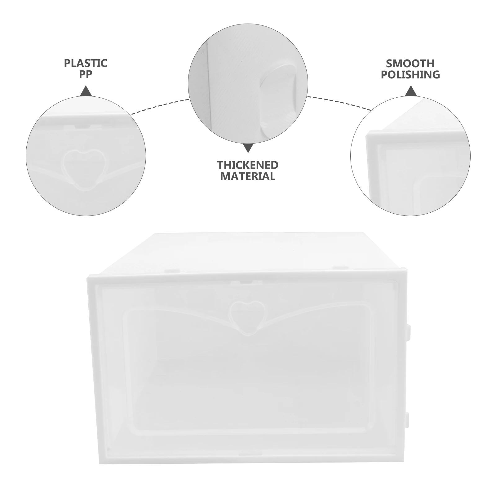 

2 Pcs Shoe Box Storage Organizer Large Capacity Transparent Plastic PP Bins Dustproof Waterproof Shoe Case Footwear Container