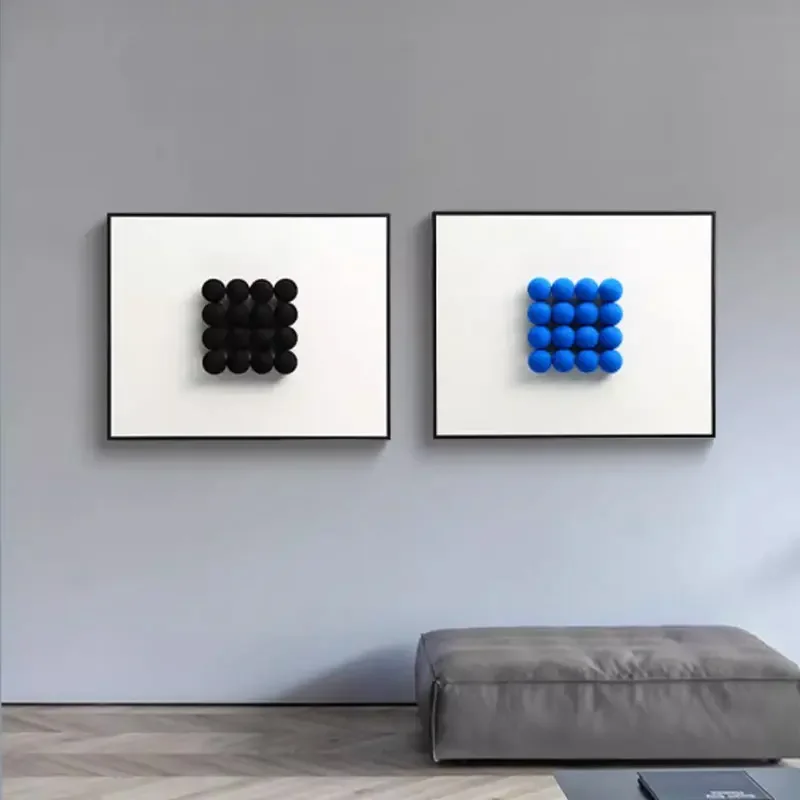 Wall Hanging Painting Metal Frame EVA Sponge Ball Decoration Sphere Art Decoration Painting Living Room Background Decor