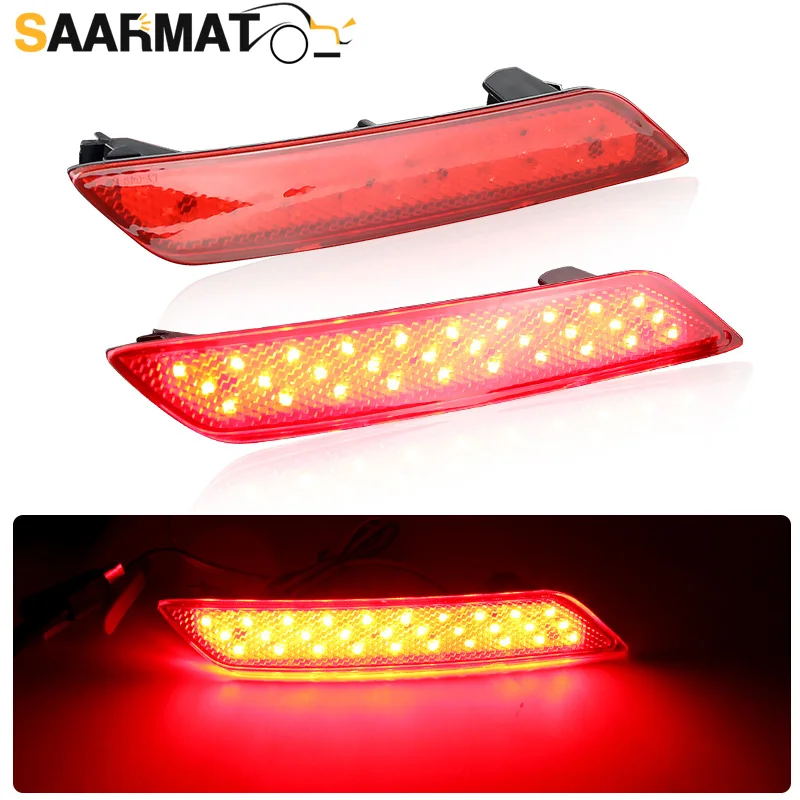 

2pcs Red LED Bumper Reflector Lights For 2013-2015 Honda Civic Sedan /4DR Only Rear Fog Lamps Tail Turn Signal Light Accessories