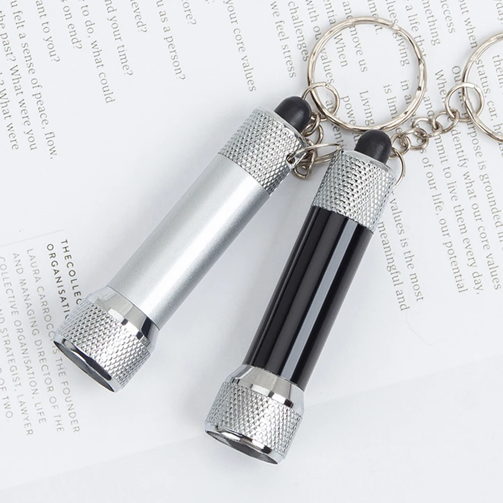 Mini Keychain LED Lanterna, Luz de emergência de bolso, Pequena tocha, Liga de alumínio, Chaveiro Luz