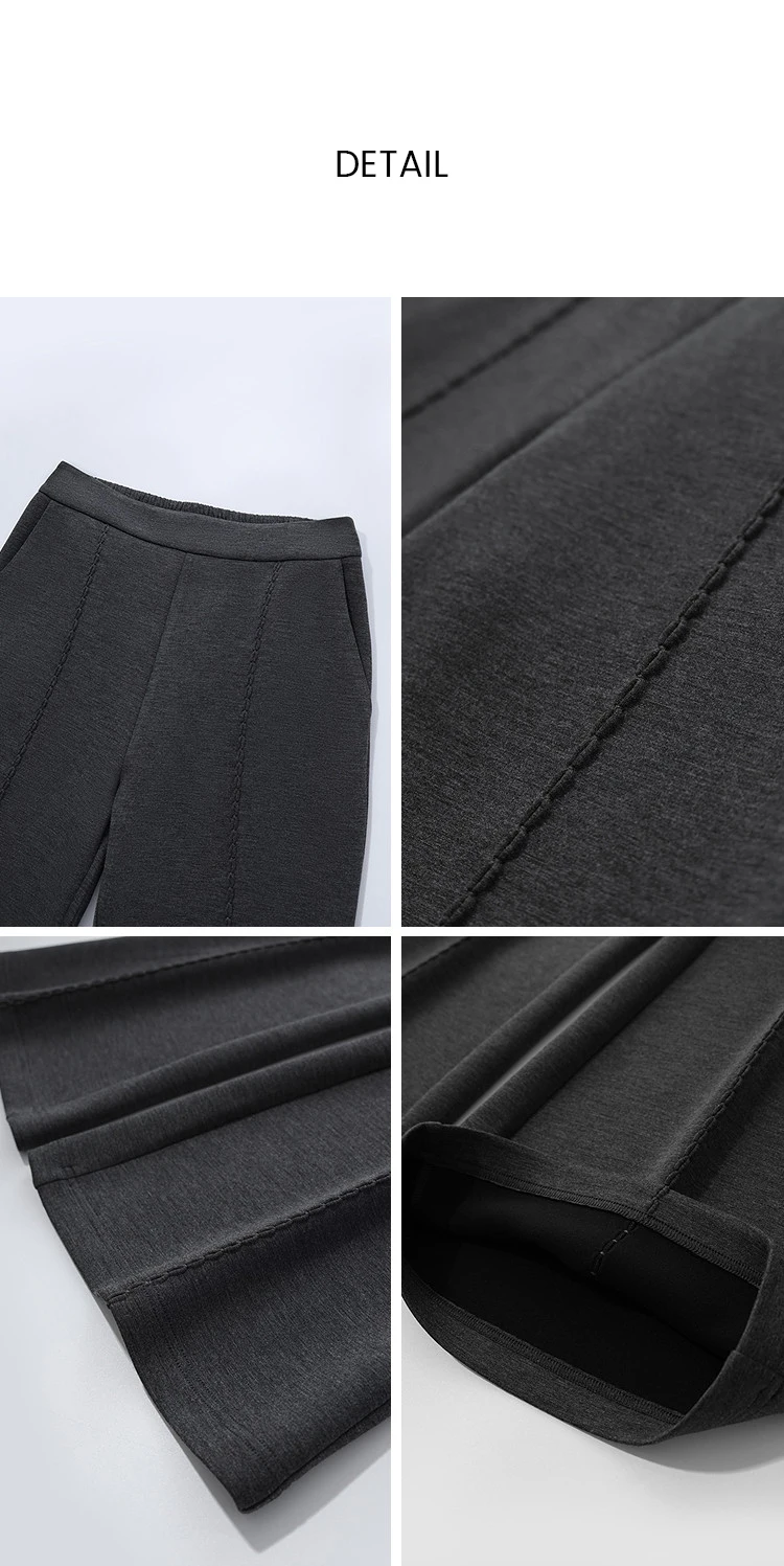 Amii Bootcut Pants Women Slimming Casual Minimalist Stretch Fit Long Trousers 2026 Autumn Embroidered Female Clothing 12613030