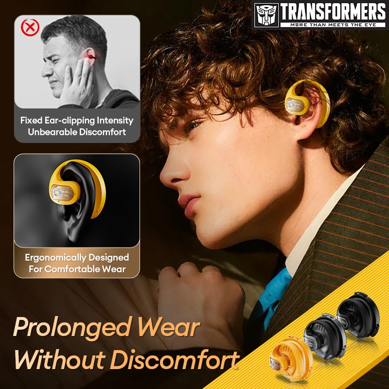 Transformers TF-T07 OWS Ear Hook Headphones HD Voice Low Latency Gaming Music Headset Bluetooth 5.4 Wireless Earphones with Mic