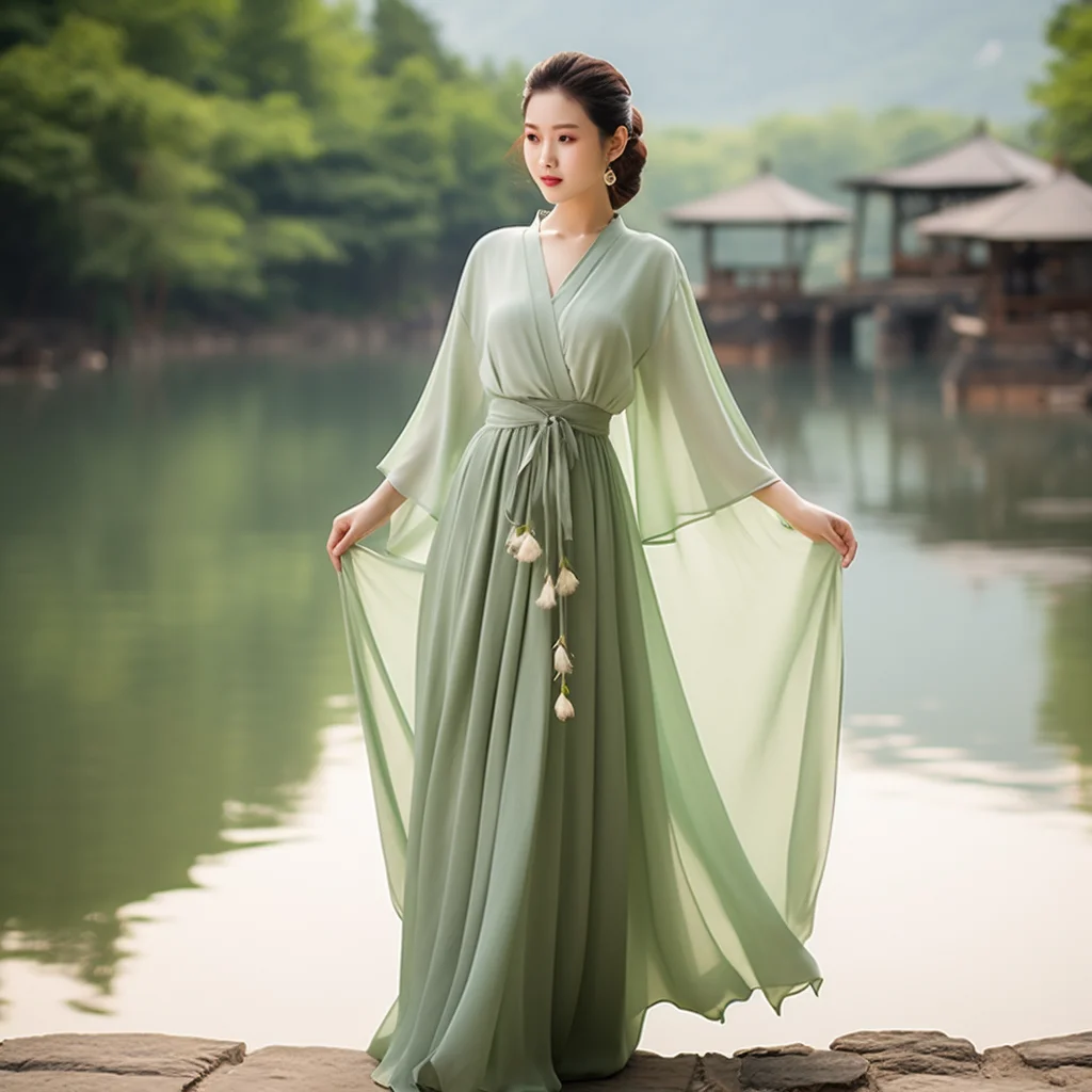 Improved Hanfu Dress Women's Costume Elegant Cross-Neck Party Banquet Dresses 2024 New Summer Fashion Slim Long Hanfu Dress