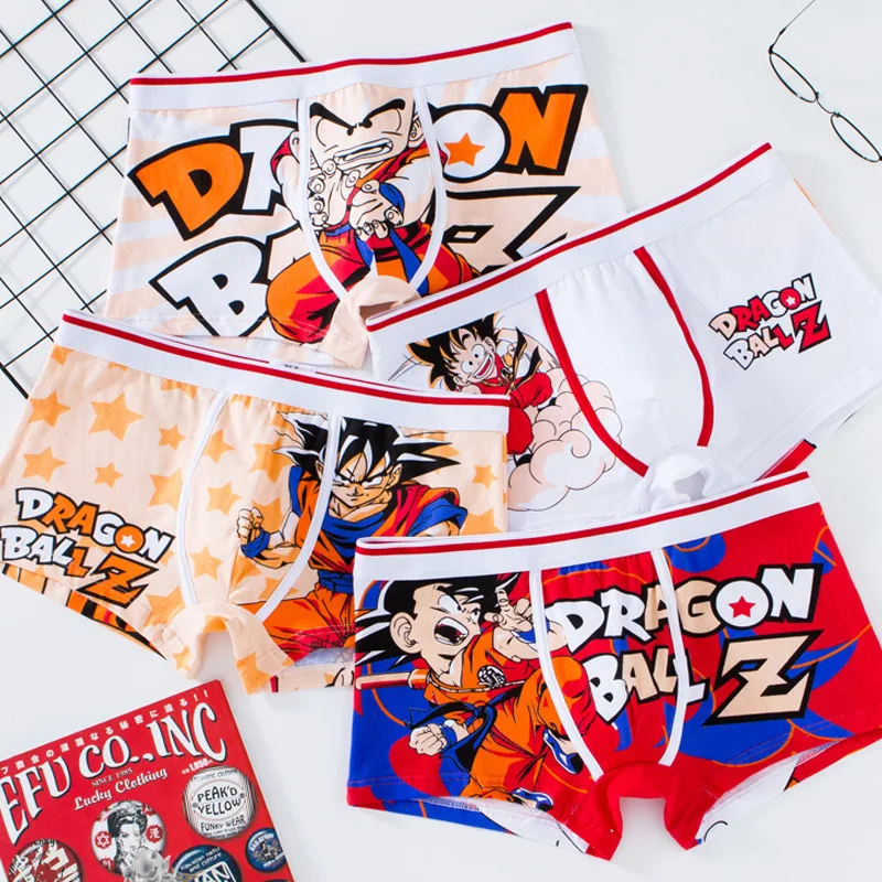 Dragon Ball Z Men's Panties Anime Figure Son Goku Krillin Kakarotto Cosplay Cotton Boxer Underwear Breathable Pouch Underpants