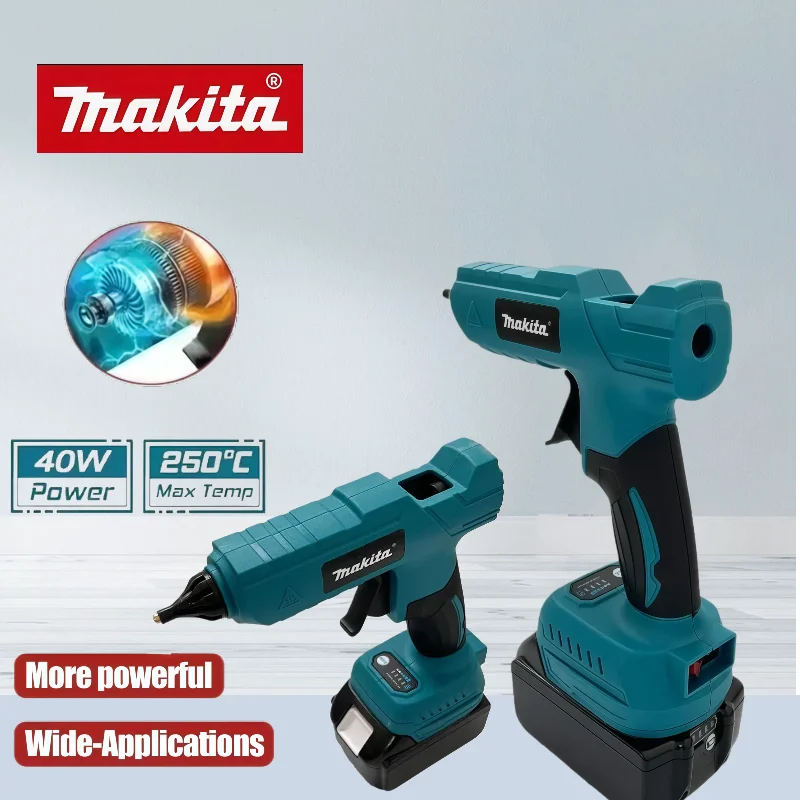 

Беспроводной электрический ручной клеевой пистолет Makita для ремонта и DIY, термопистолет для сварки горячим воздухом с защитным соплом от ожогов